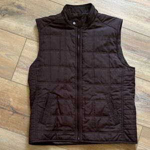 Jos. A. Bank Zip Front Brown Quilted Vest Size M